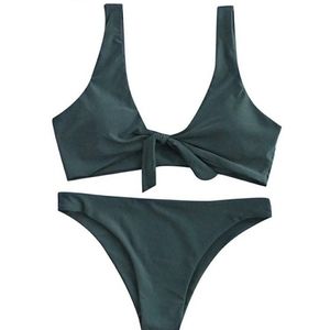Tie knot front two piece bikini